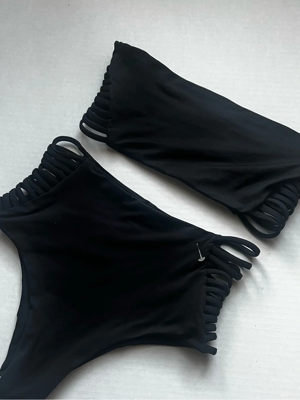 l*space Black Strappy High-Waist Bikini set